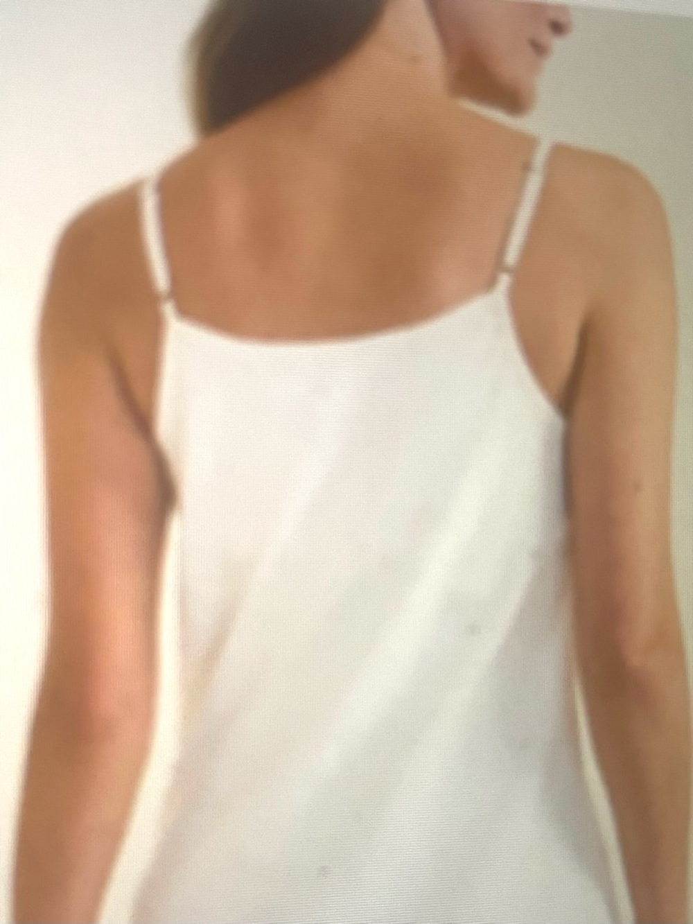 Simple White Slip Midi Summer Dress European Flax Linen Sleeveless Side Slits 6 - Picture 2 of 4
